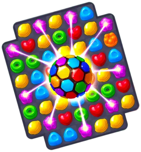 
cube with candies